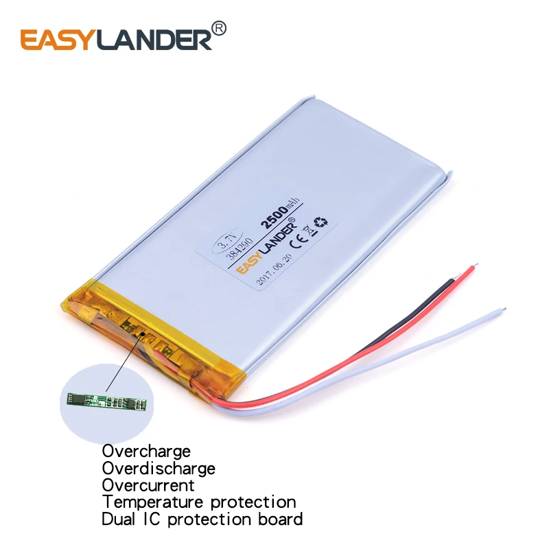 384290 3,7 V 2500 mAh wiederaufladbarer Lithium-Li-Ionen-Polymer-Akku Image