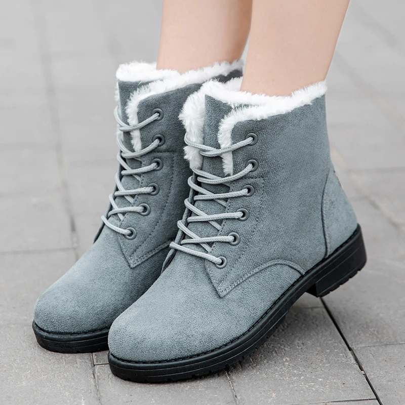Schnee Frauen Stiefel Flache Stiefel Für Frauen Plattform Damen Schuhe Plüsch Warm Halten Stiefel Damen Pelz Neue Winter Schuhe Frauen Botas Mujer