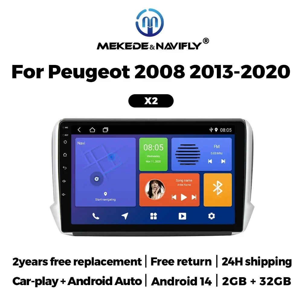 Android Auto Radio Multimedia Player für Peugeot 2008 208-Serie 2013-2020 Carplay Auto Autoradio GPS Navigation Stereo empfänger Image