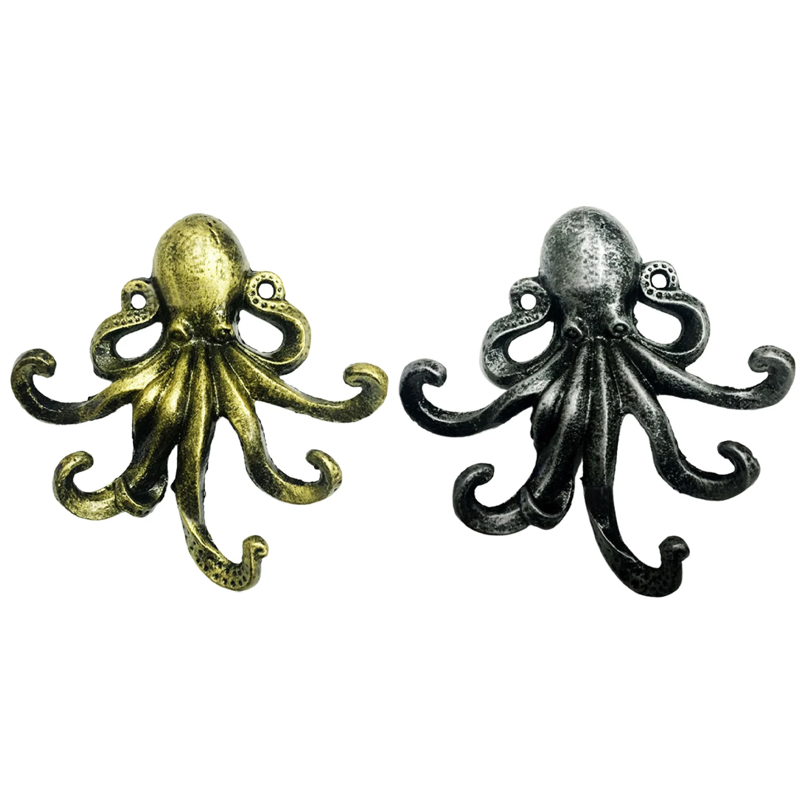 Gusseisen Große Octopus 5 Haken Handwerk Schmiedeeisen Schlüssel Nordic Vintage Antike Wand Montiert Kleiderbügel Schlüssel Halter Rack