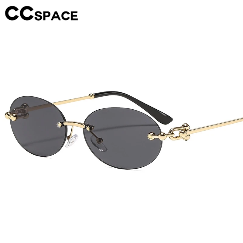 Neue Metall Rahmenlose Oval Frau Sonnenbrille Luxus Marke Design Sommer Sonnenschutz Sonnenbrillen Mann Mode Sonnenbrillen UV400 Image
