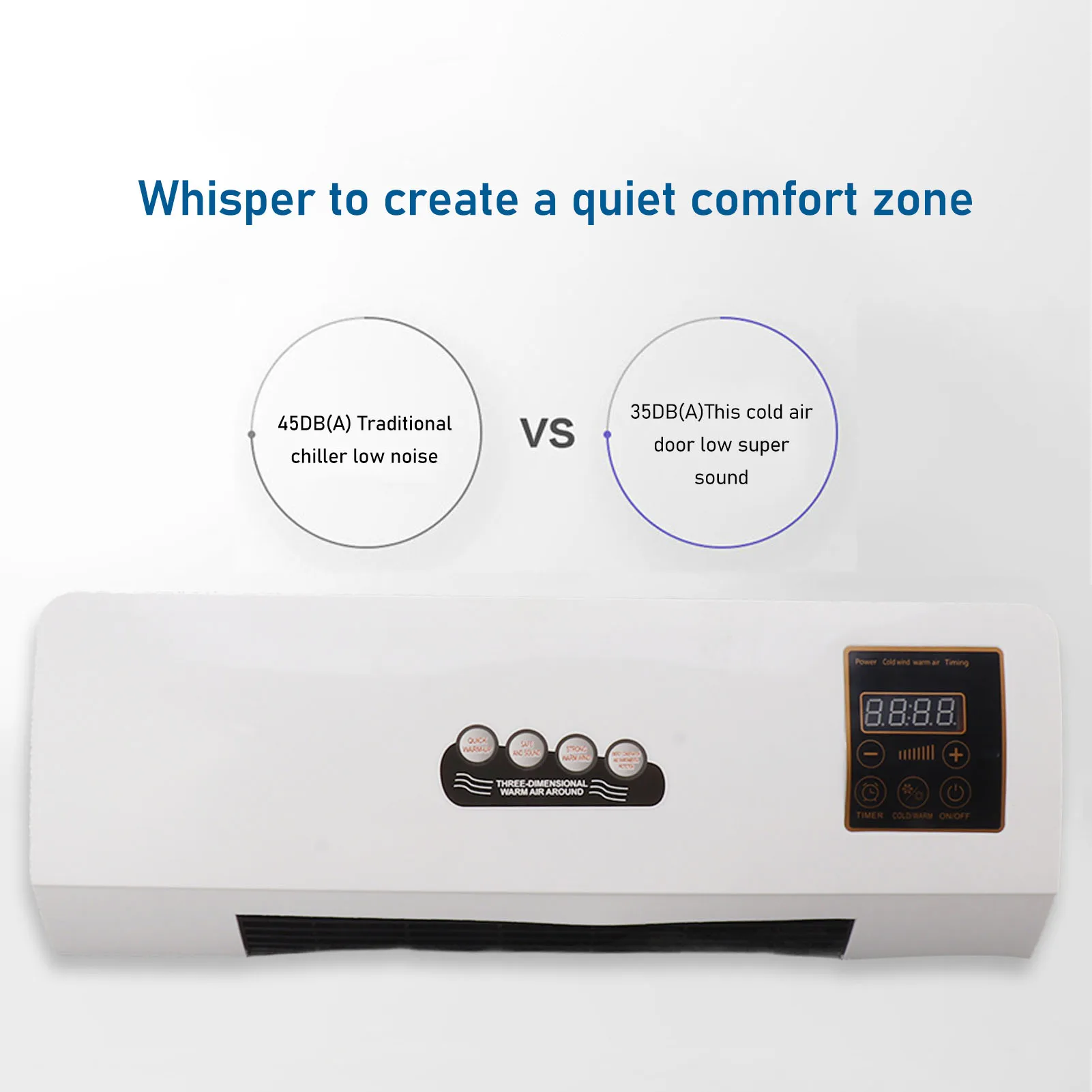 Klimaanlagen-Heizventilator, Wandmontage, Klimaanlage, heißer Ventilator, 10 m Fernbedienung, 1800 W, Klimaanlagen-Heizung für Schlafzimmer Image