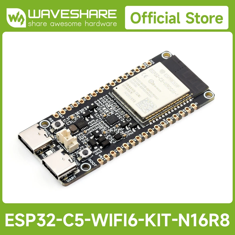 Waveshare ESP32-C5 Dualband Wi-Fi 6 Entwicklungsboard, 240 MHz RISC-V Prozessor, Modul der ESP32-C5-WROOM-1-Serie, Multiprotokoll Image