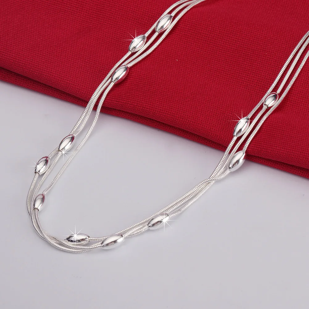 Halskette mit Charms-Perlen aus 925er-Sterlingsilber für Damen, Luxus-Mode, Party, Hochzeit, Accessoires, Schmuck, Weihnachtsgeschenke Image