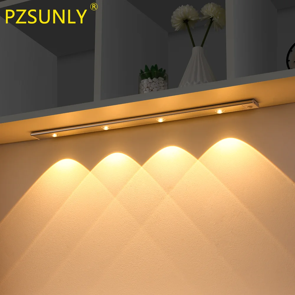 PZSUNLY Schrank Licht USB Aufladbare Motion Sensor Led Licht Für Küche Kleiderschrank Schrank Beleuchtung 20 cm/30 cm/40 cm/50 CM/60 CM Image
