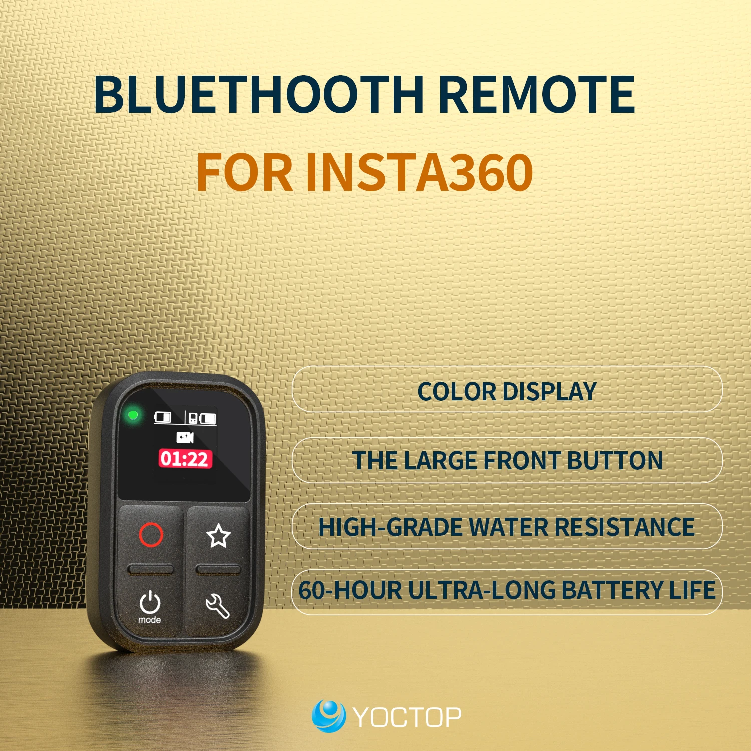 Geeignet für Insta360-Sportkameras. Wasserdichte Bluetooth-Fernbedienung. 360 x 2 x 3 x 4 GO3 G03S. Ace ProInsta360-Fernbedienung Image