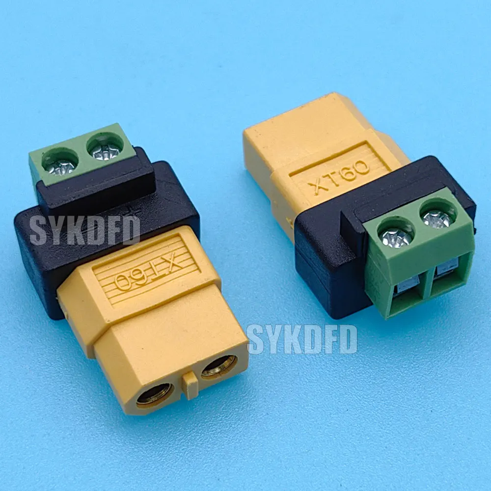 XT60 männlich weiblich auf 2-poliger Schraubklemmen-Adapter, lötfreier Ladeanschluss für Drohne, FPV, Balance-Ladegerät, LiPo-Akku Image