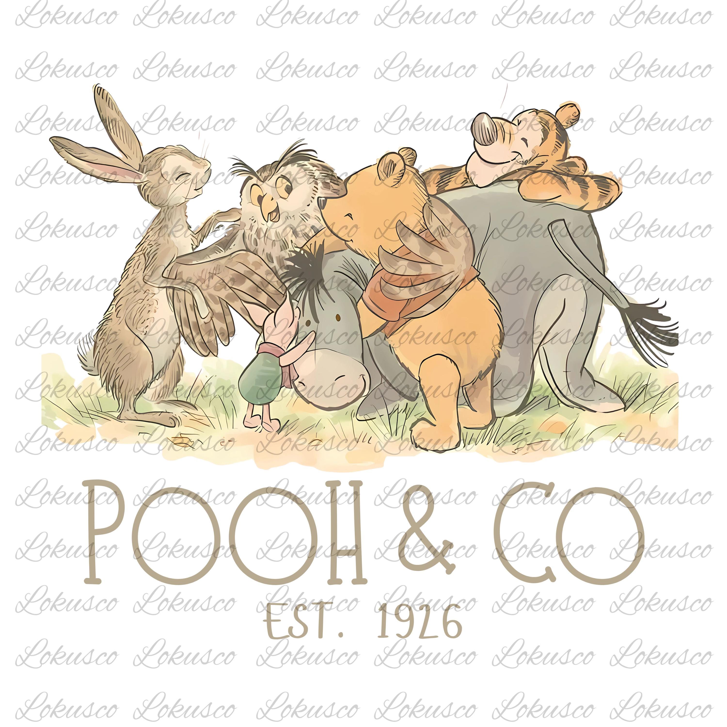 Winnie the Pooh in stile retrò PNG, Winnie the Pooh e amici in stile vintage PNG, Winnie the Pooh e amici in stile classico PNG, Winnie the Pooh Disne