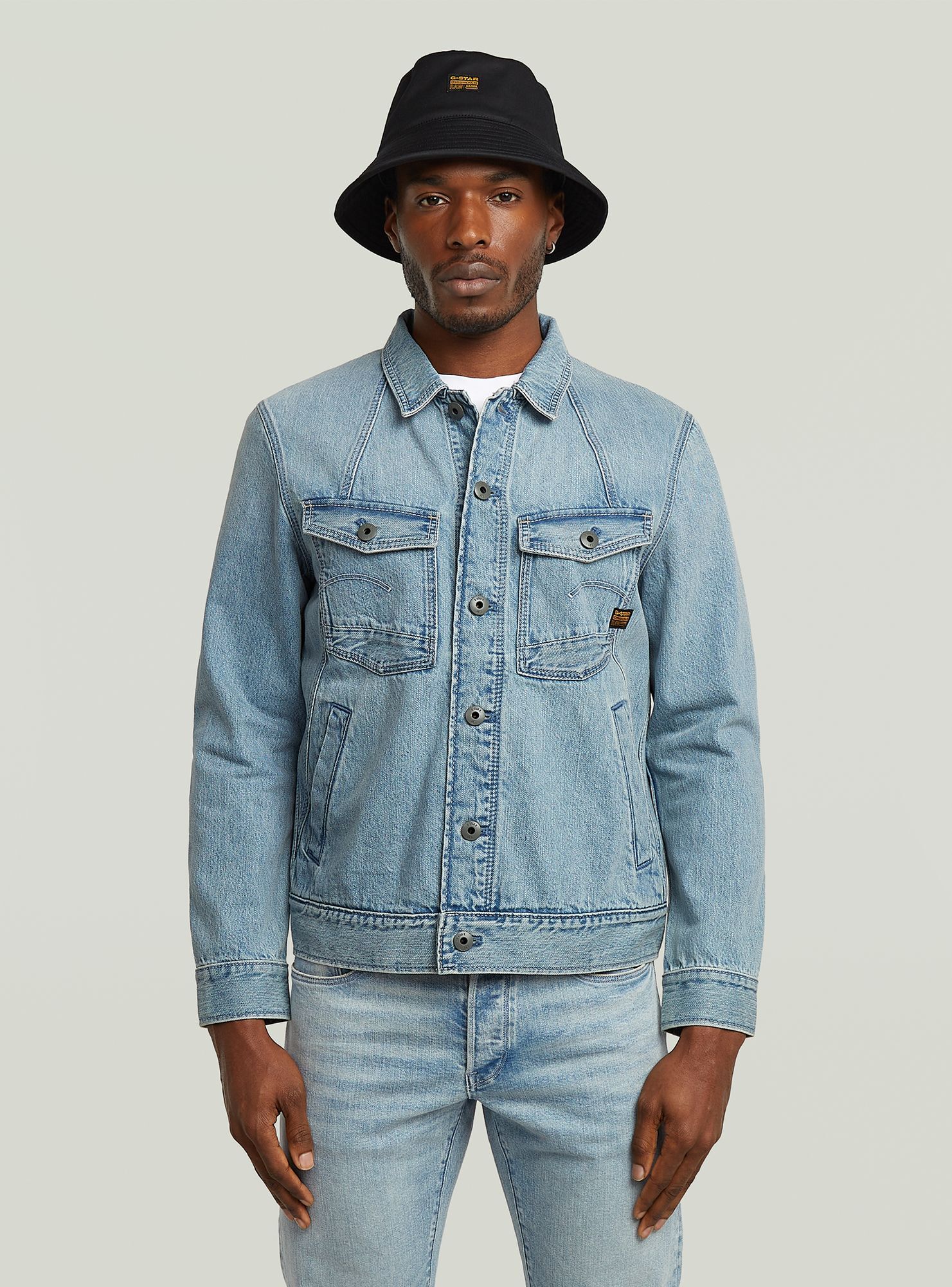 Jeansjacke G-STAR "A-Line Slim Denim Jacke", Damen, Gr. M, sun faded pacific blau, Obermaterial: 30% Baumwolle, 20% Baumwolle, Jacken Jeansjacke