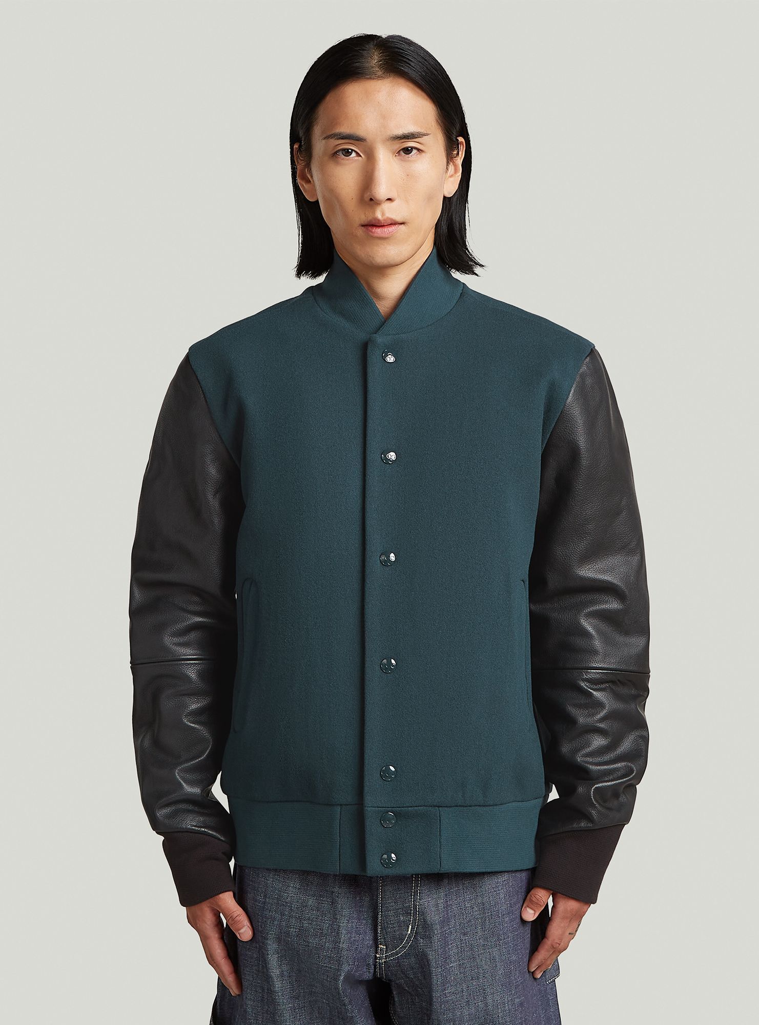 Bomberjacke G-STAR "MN Premium Bomber", Damen, Gr. L, legion blau, Obermaterial: 70% Wolle, 30% Polyamid, Jacken Bomberjacke