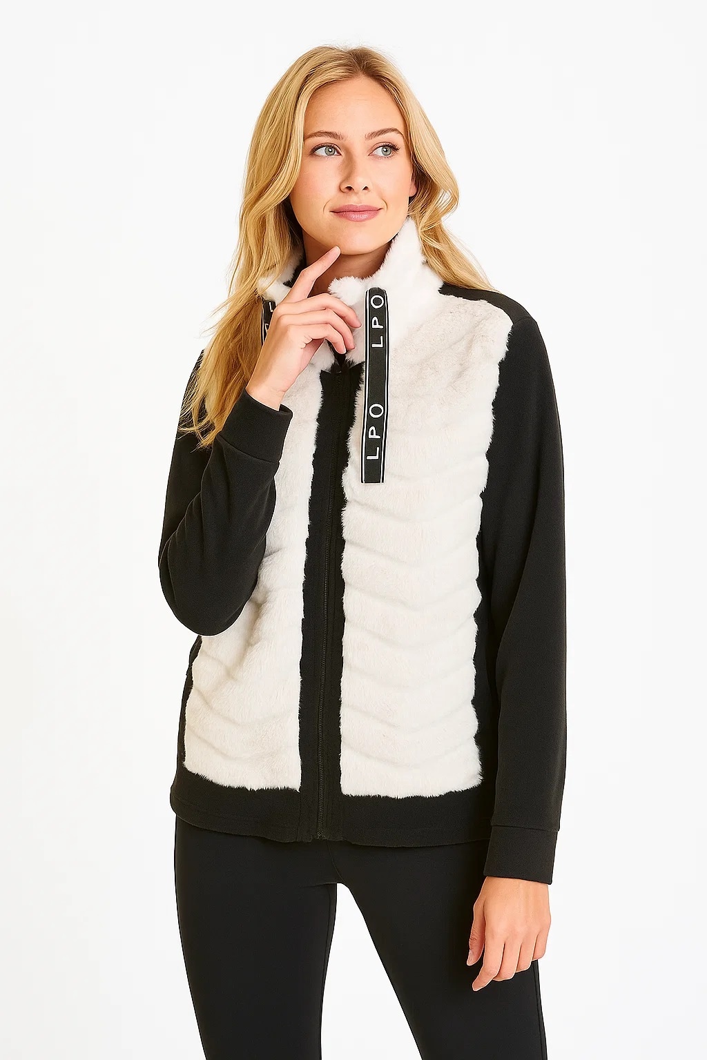 Fleecejacke LPO "Lula", Damen, Gr. 40 (M), whisper weiß, 86% Polyester, 14% Elasthan, regular fit, Jacken Fleecejacke, auch in Großen Größen