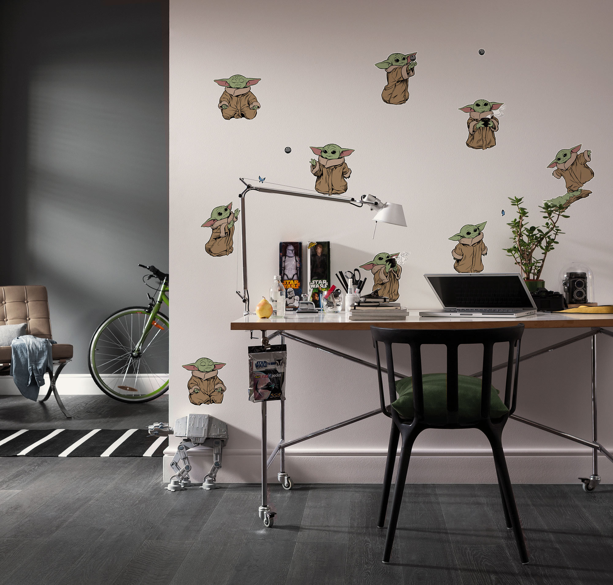 Wandtattoo KOMAR "Star Wars The Mandalorian Grogu The Cutest", braun (braun,grün), Disney, Folie, Wandtattoos, Wandtattoo, 50 x 70 cm (Breite x Höhe) - Kinderzimmer, Wandsticker