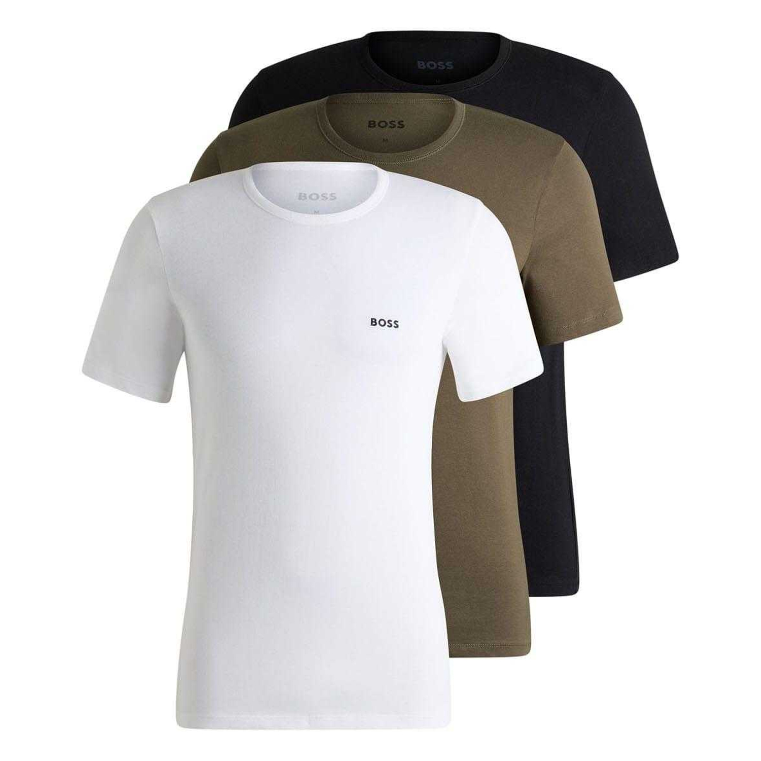 Boss - T-Shirt für Herren (3er-Pack) (Weiß/Braun/Schwarz)