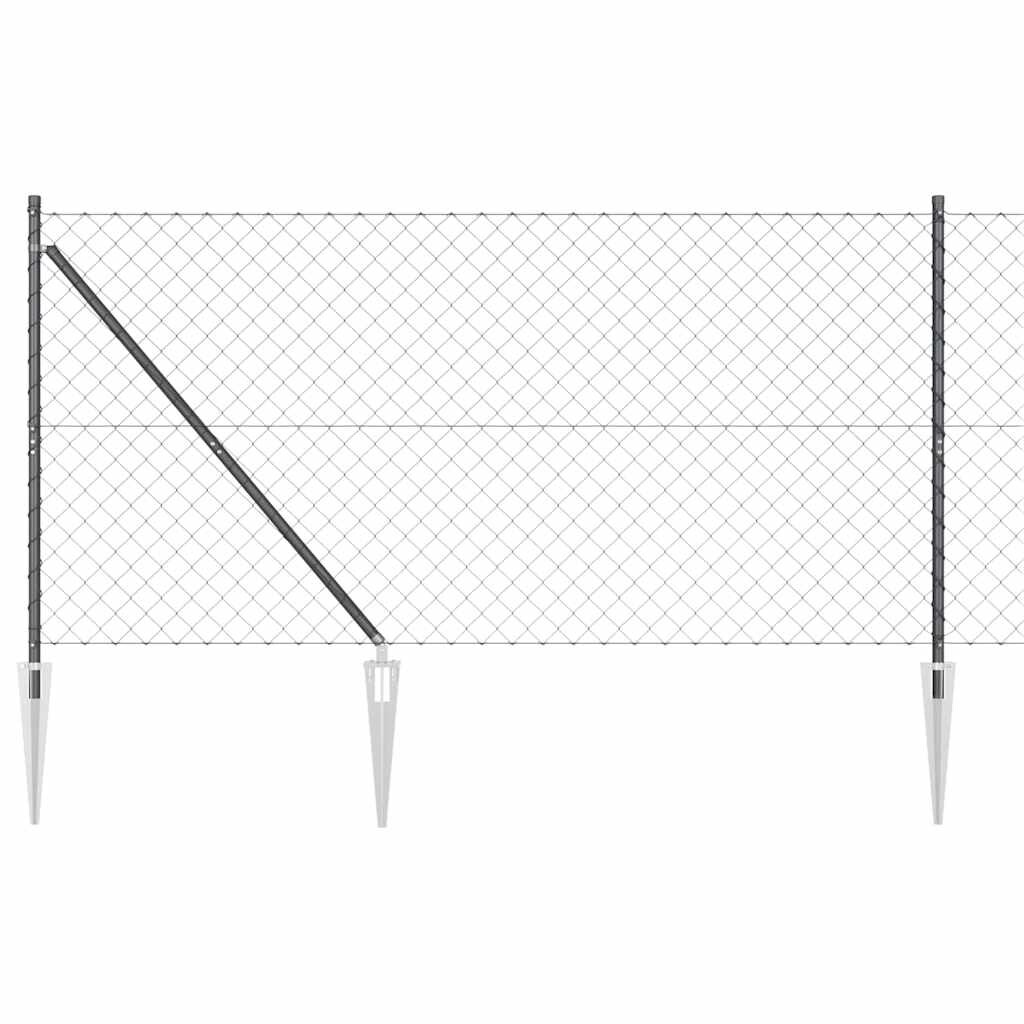 vidaXL Zaunpfosten Grau 25 x 1,2 m (60 x 60 mm Netz) Stahl und PVC Image