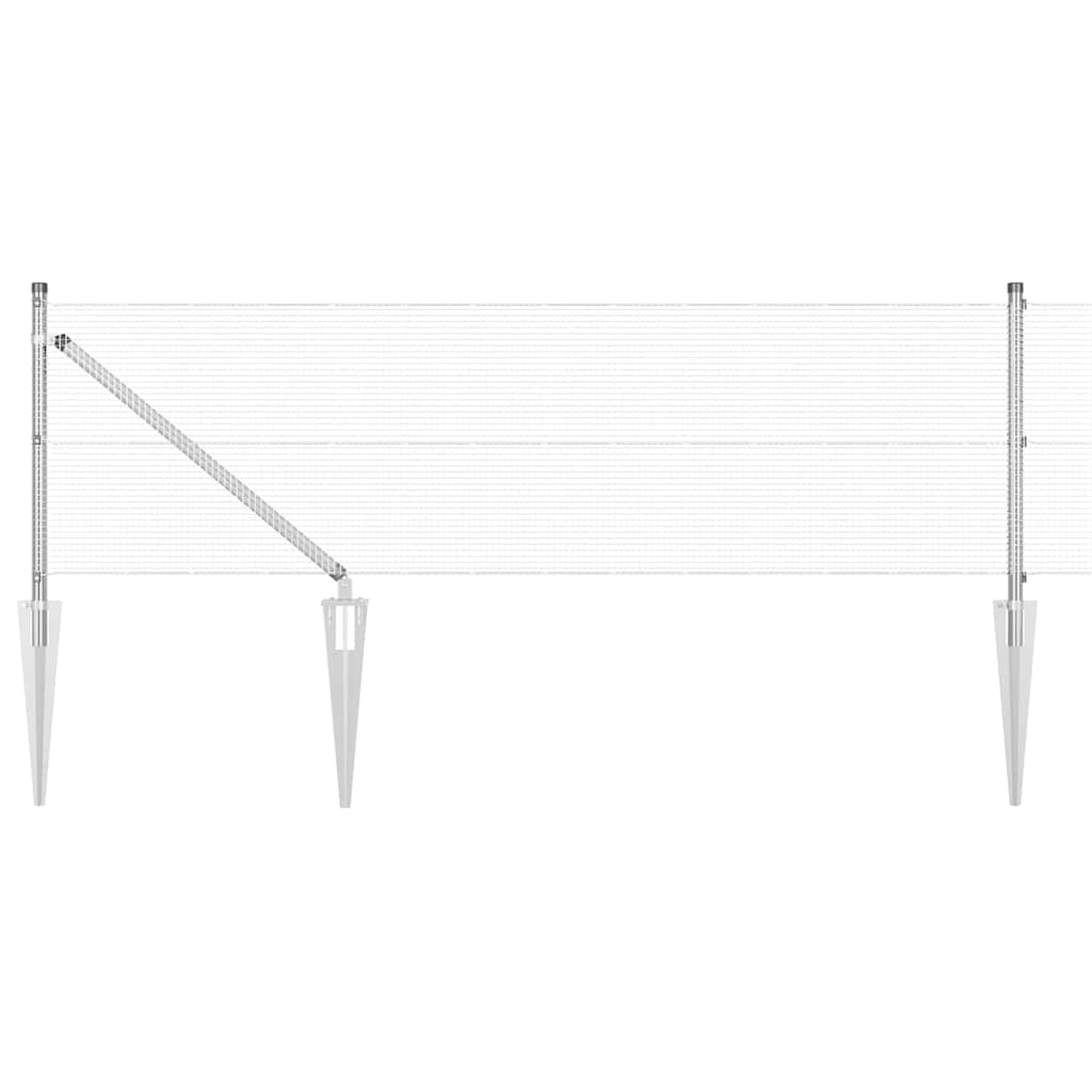 vidaXL Zaunpfosten Silber 25 x 0,6 m (12 x 12 mm Maschen) Stahl Image