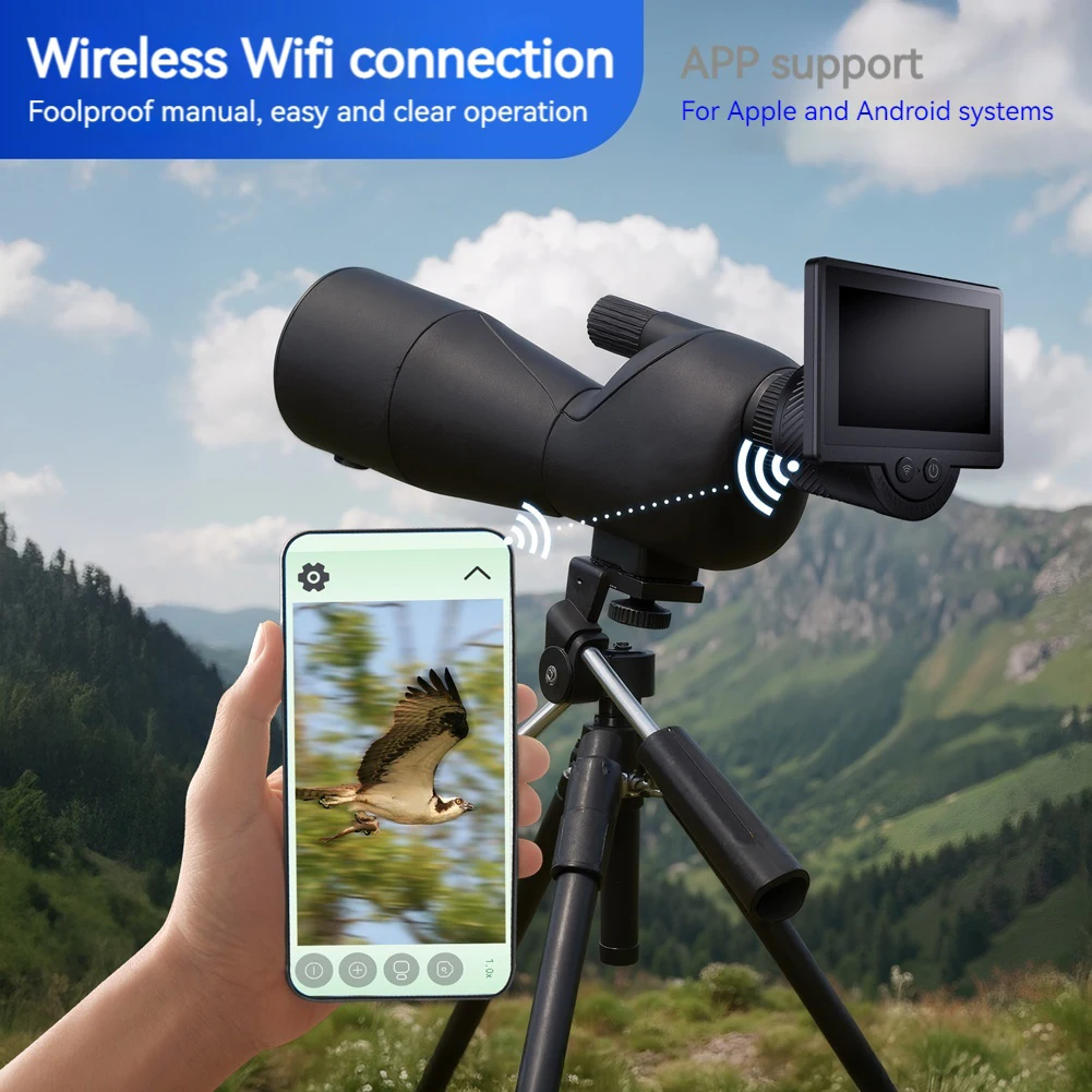 Universelles elektronisches WiFi-Okular 4,3-Zoll-IPS-Bildschirm 1080P für 1,25/2 Zoll astronomisches Teleskop Drahtloses Beobachtungsokular Image