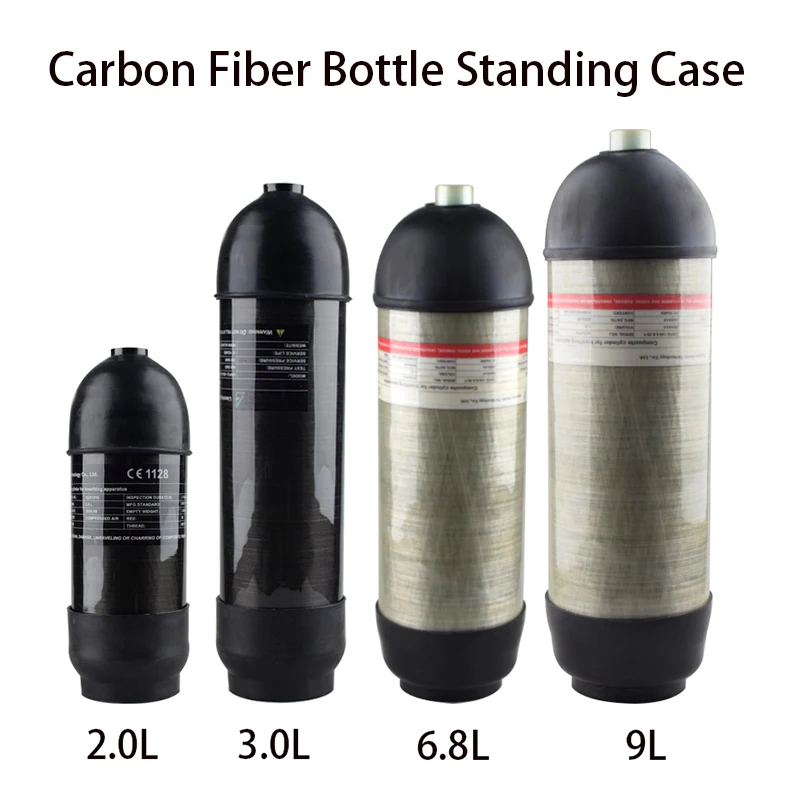 HPA Scuba 2L 3L 6,8 L 9L Carbon Faser Tauchen Air Tank Stand Basis Schutzhülle Schwarz Gummi Station CO2 Aquarium Zubehör Image