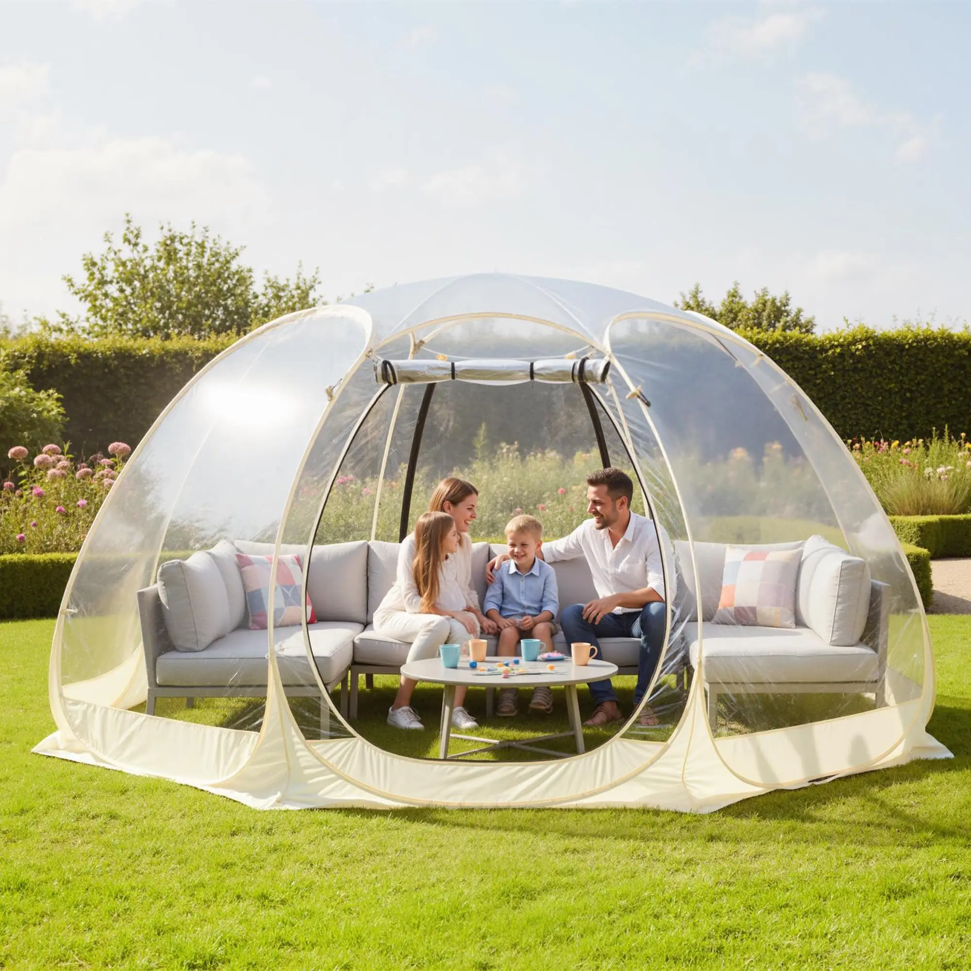 Pop-up-Blasenzelt – 12' x 12' Instant-Blasenzelt – Bildschirmhaus für 8-10 Personen für Terrassen – großer, übergroßer, wetterfester Pod