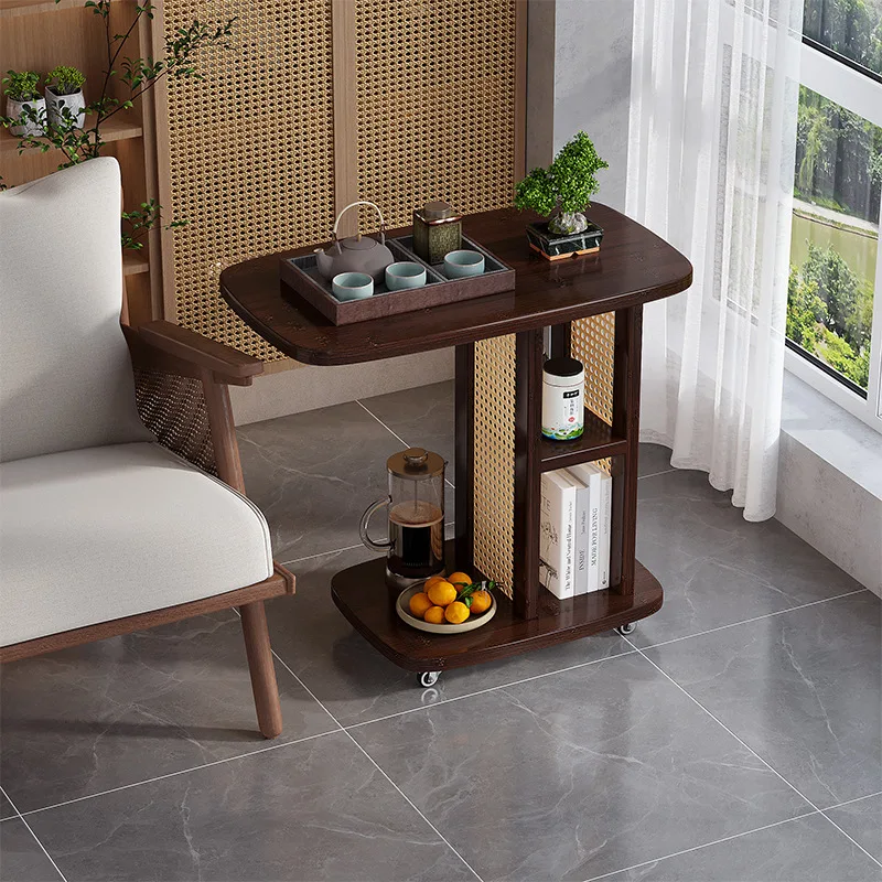 Tragbarer rollender Couchtisch, Beistelltisch, Wohnzimmer, kompaktes Sofa, Beistelltisch, höhenverstellbar, Luxusmöbel, Wohnzimmer