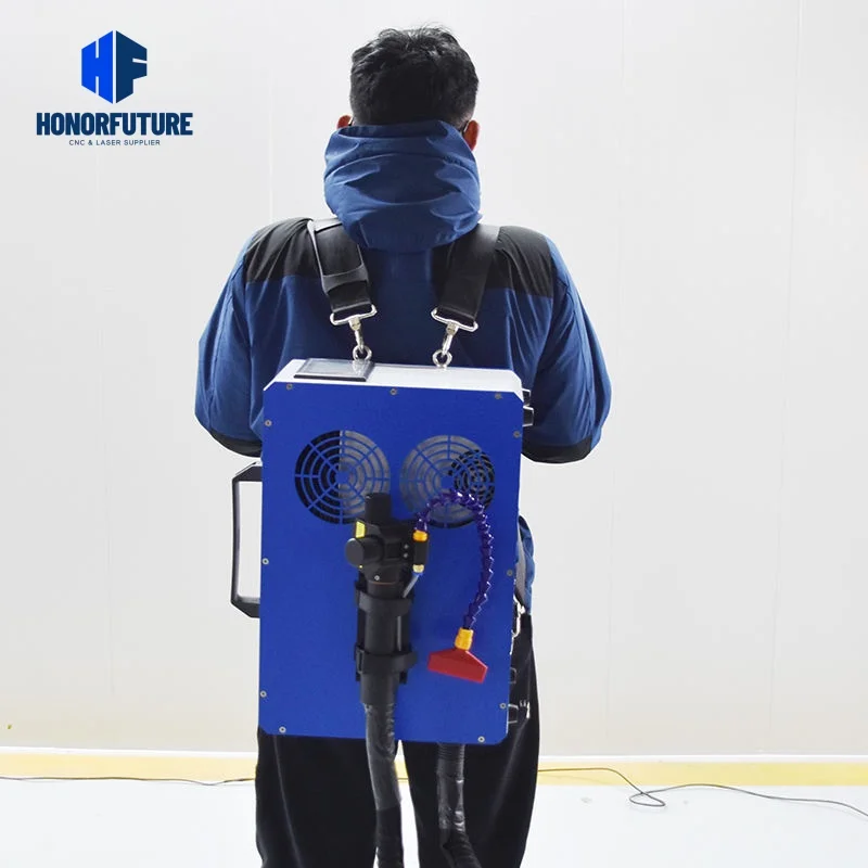 200 W 300 W tragbarer Rucksack Multi Mode Pulse Laser Reinigungsmaschine Laser Rostentferner für Metall Holz Stein Aluminium Image