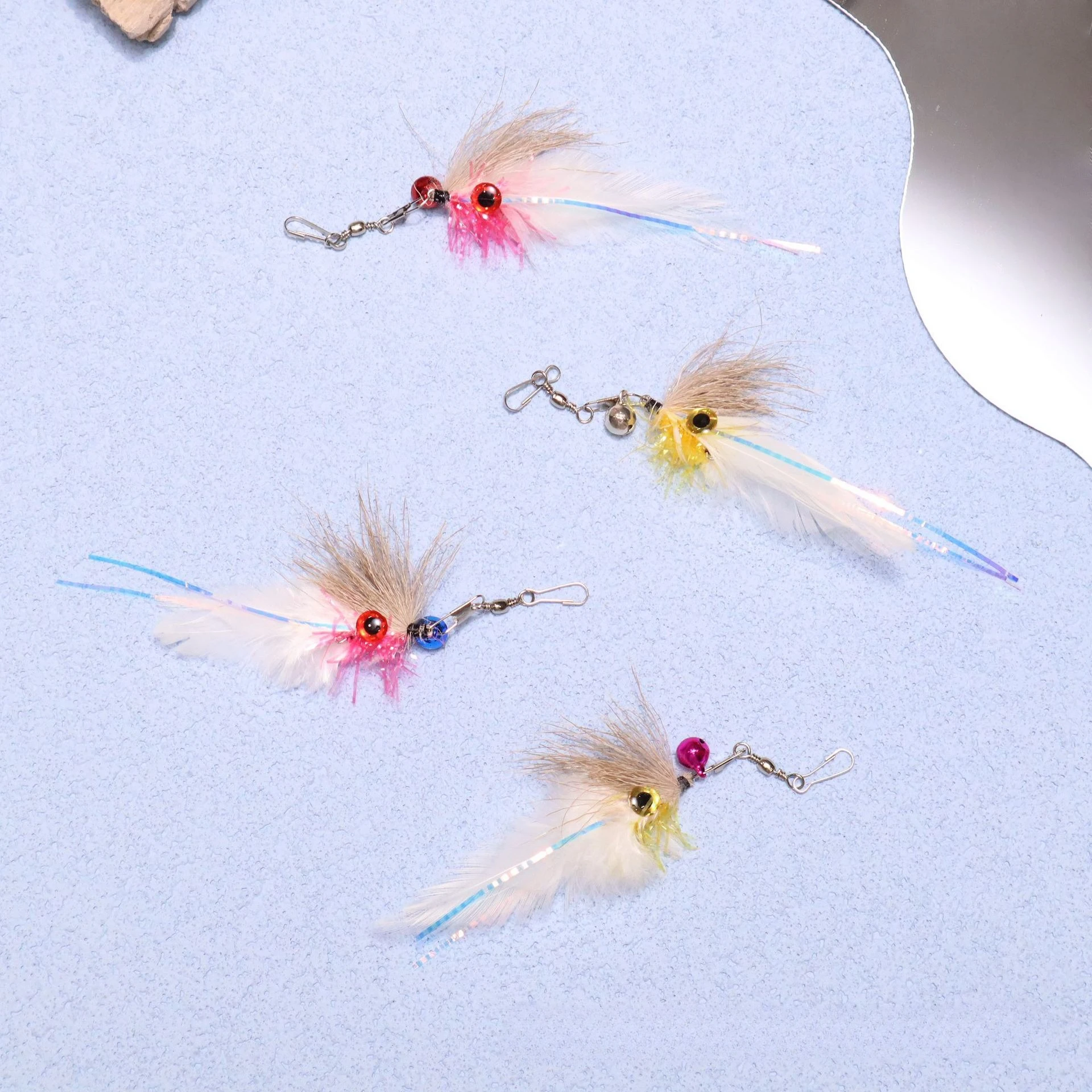 2/3/4 stücke Schöne Augen Feder Katze Spielzeug Zubehör Ersetzen Kopf Haustier Spielzeug Katze Teaser Stick Für Ändern köpfe