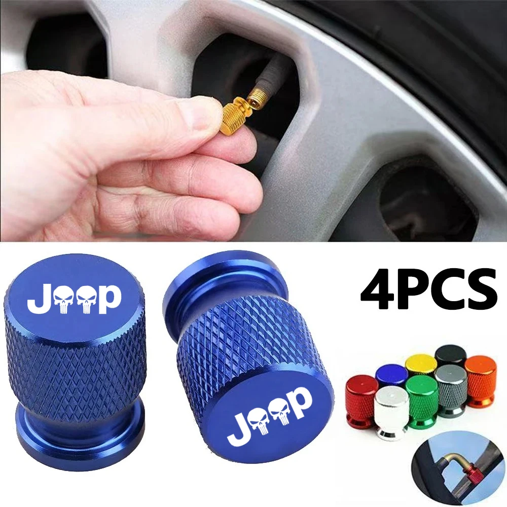 Für Jeep Renegade Compass Wrangler Patriot Grand Cherokee Rubicon Auto Rad Reifen Ventilkappen Reifen Vorbau Abdeckungen Airdust Wasserdicht Image
