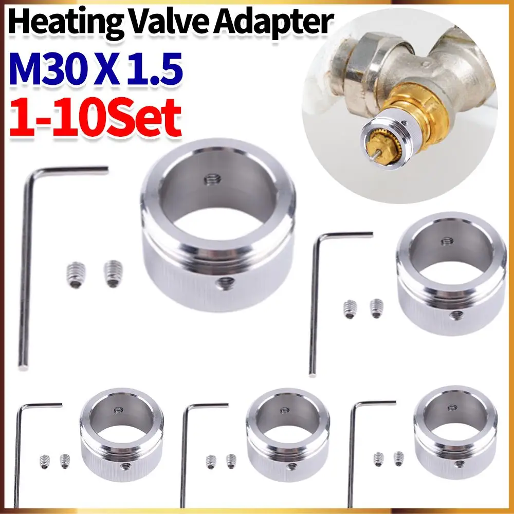 1/10 Sets M30 X 1,5 Heizung Ventil Adapter 304 Edelstahl Heizkörper Ventil Thermostat Kopf Mit Streifen Für Ra Rav Ravl Ventil ﻿ Image