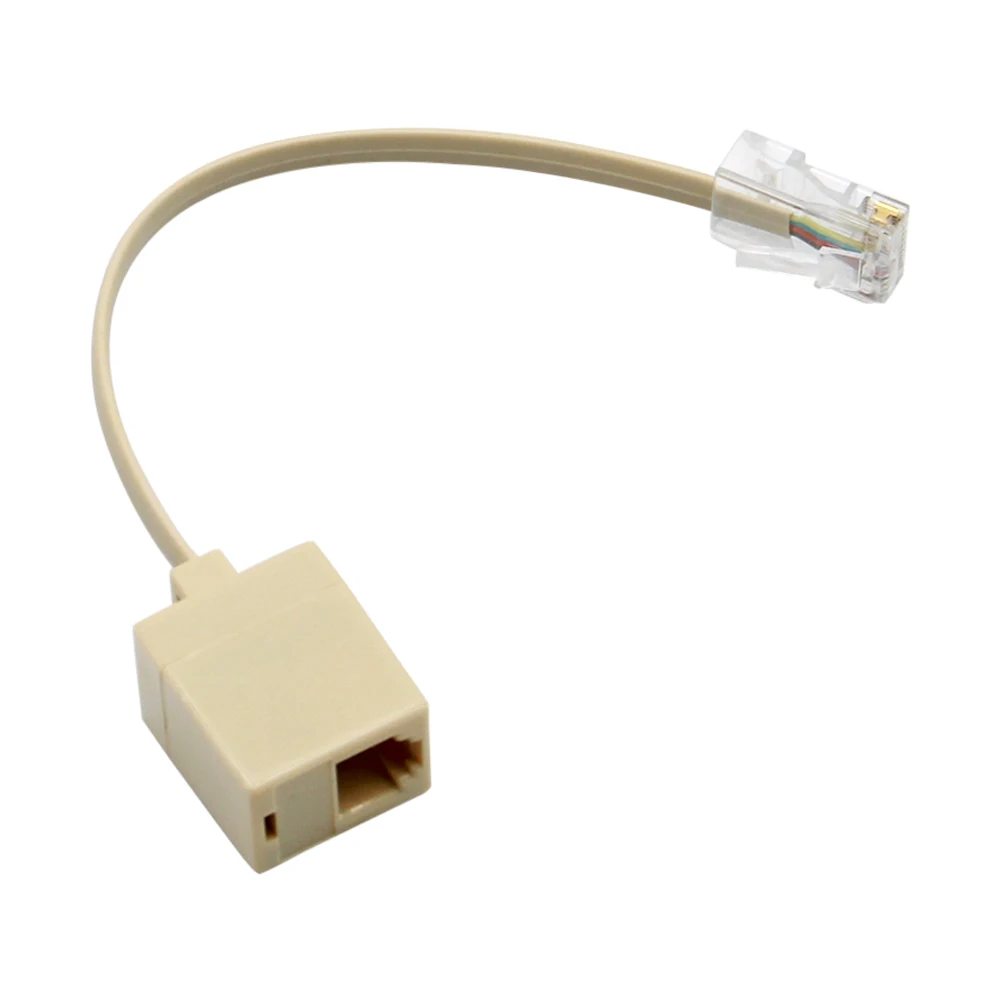 8P4C / RJ45-Stecker RJ11 6P4C auf Buchse M / F-Adapter Telefon Ethernet Image
