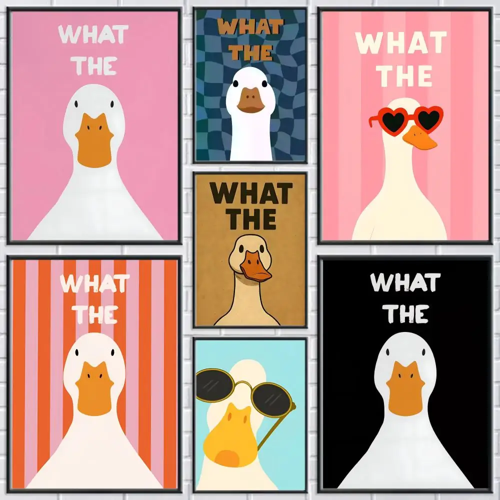 What the D-Duck Poster, moderne und elegante Wandaufkleber für Heimdekoration, Wohnzimmer, Schlafsaal, Wandkunst
