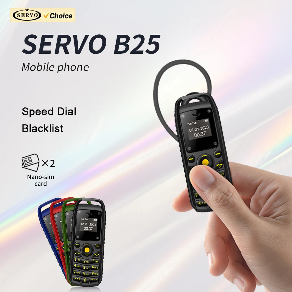 SERVO B25 Mini-Funktion, Mobiltelefon, Synchronisierung, Musik, magische Stimme, mehrsprachiger Bluetooth-Dialer, Dual-SIM-Standby, kleinstes 2G-Mobiltelefon Image