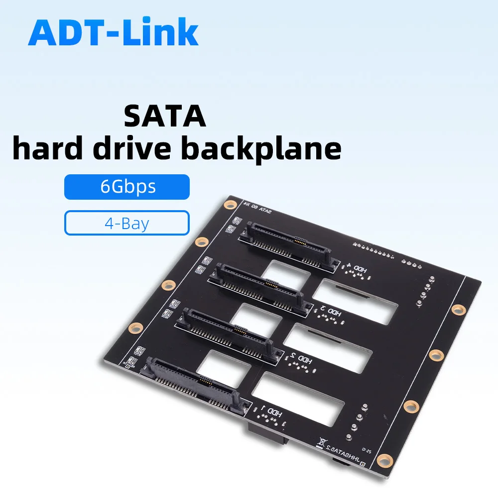 Sata-Schnittstelle, 4 Festplattensteckplätze, Festplatten-Backplane für Server-Erweiterungskarte, 6 Gbit/s, 7/29P, SATA auf 4 x Festplatten-SSD-HDD-Adapter, 4D-Stromversorgung Image