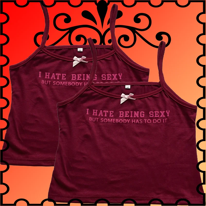 Frühling und Sommer 2025, europäischer und amerikanischer, würziger, sexy, lässiger, grenzüberschreitender, sexy, süßer, modischer Crop-Top-Stil mit Buchstabendruck