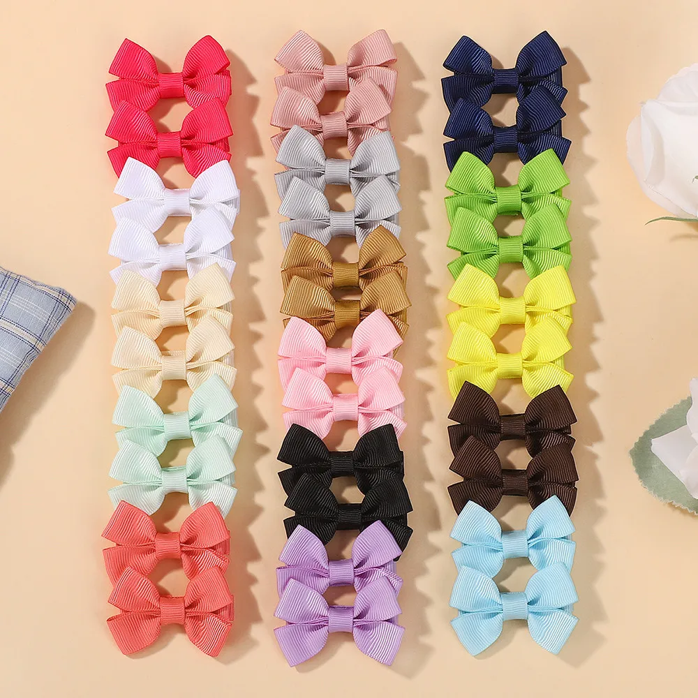 Zufällige Farbe 32 Stück Mädchen niedliche Schleife Haarspangen Haarspangen Kinder neue handgemachte Kopfbedeckung Mode Kinder Kinder Haarschmuck Image