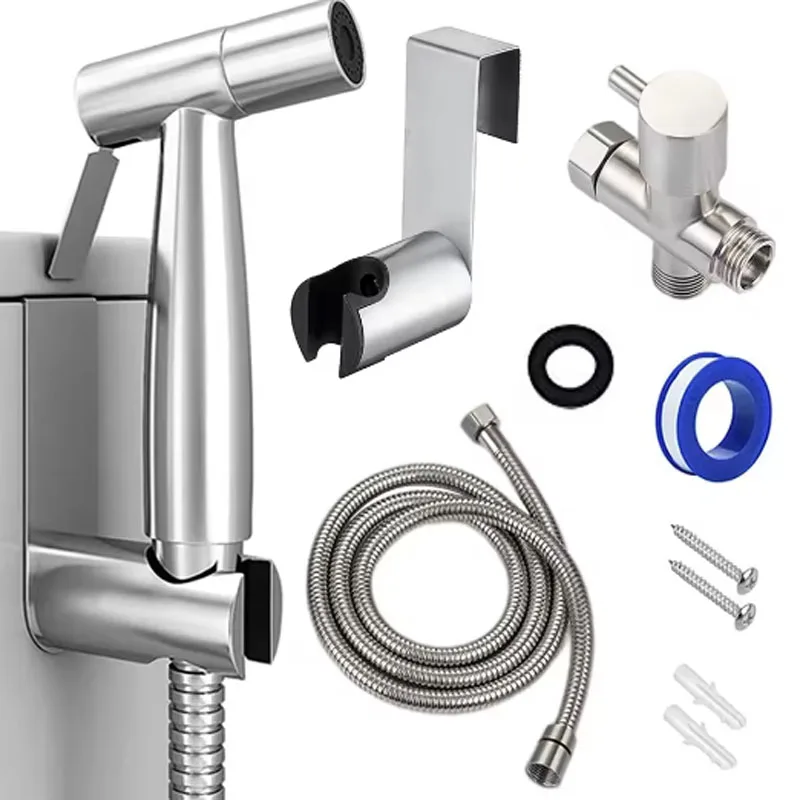Handheld Wc Bidet Sprayer Set Kit Edelstahl Hand Bidet Wasserhahn für Badezimmer Hand Sprayer Duschkopf