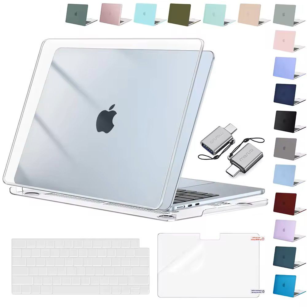 025 Clear Hard Shell MacBook Cover Snap On Case For MacBook Air & Pro (M1M4) deep Teal pro 16 M4 M3 M2 M1