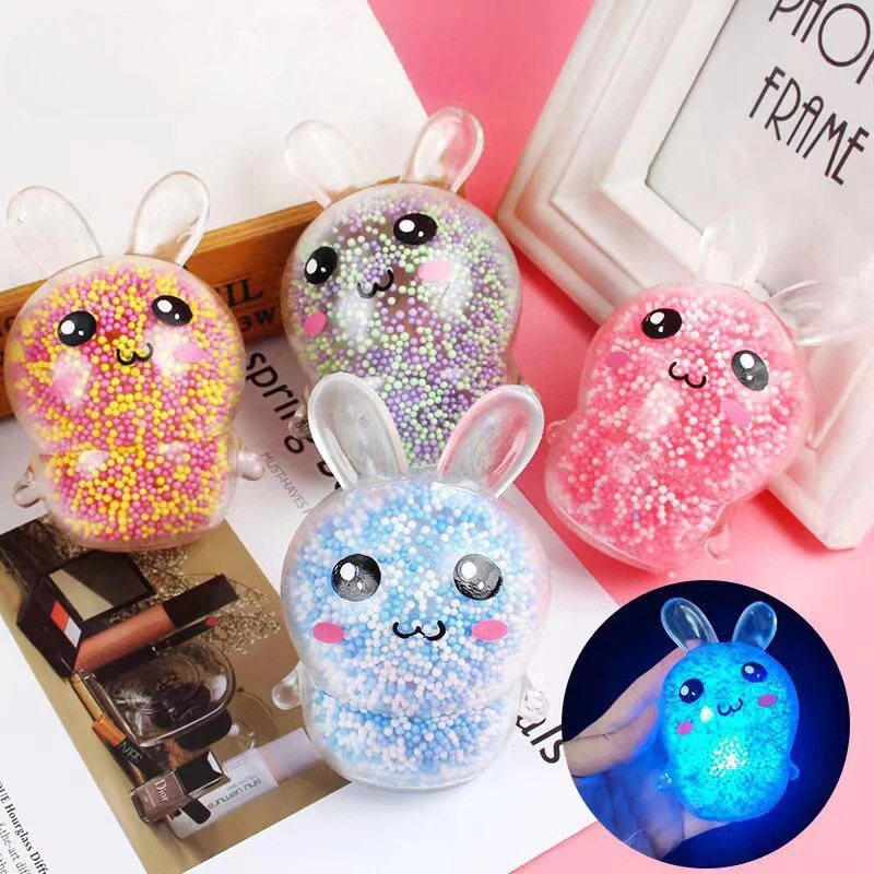 Stress Relief Toy, Squishy Bunny Stress Balls With Light, Colorful Rabbit Fidget Toys, Easter Basket Stuffers For Girls Stress Relief Toy, Squishy Bunny Stress Balls With Light, Colorful Rabbit Fidget Toys, Easter Basket Stuffers For Girls