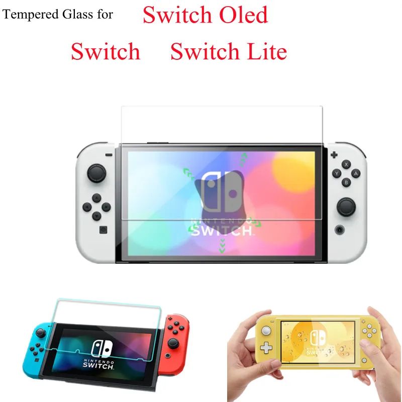 Nintendo Switch OLED & Lite Tempered Glass Screen Protector Anti Scratch, Crystal Clear LCD Protection for Switch Lite 3pcs