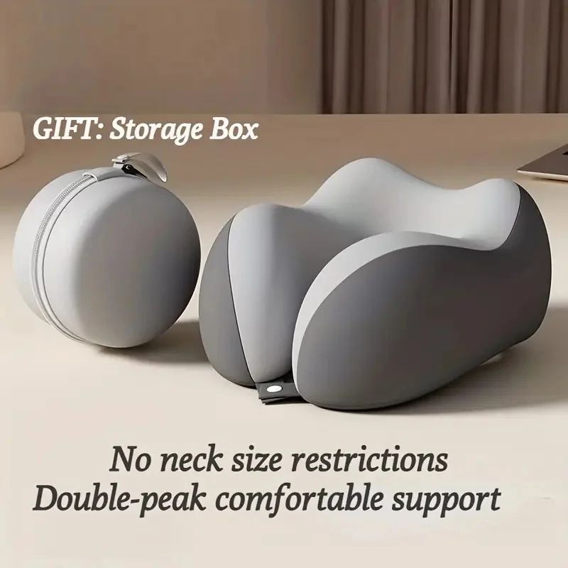 Portable Ergonomic Neck Pillow For Travel beige Grey