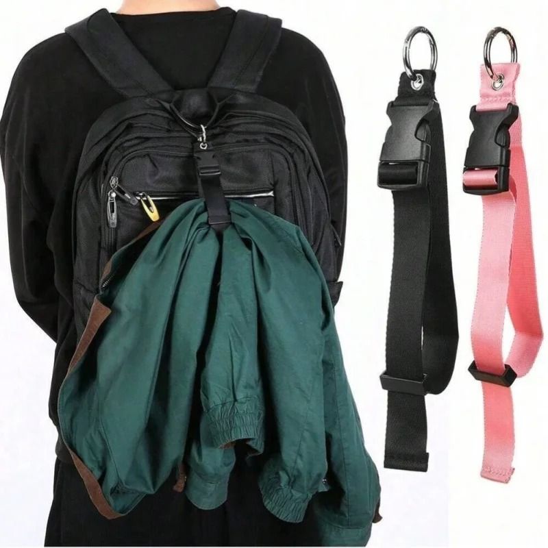 Portable Bag Luggage Strap External Fixed Belt With Release Buckle And Jacket Holder pink 1pc