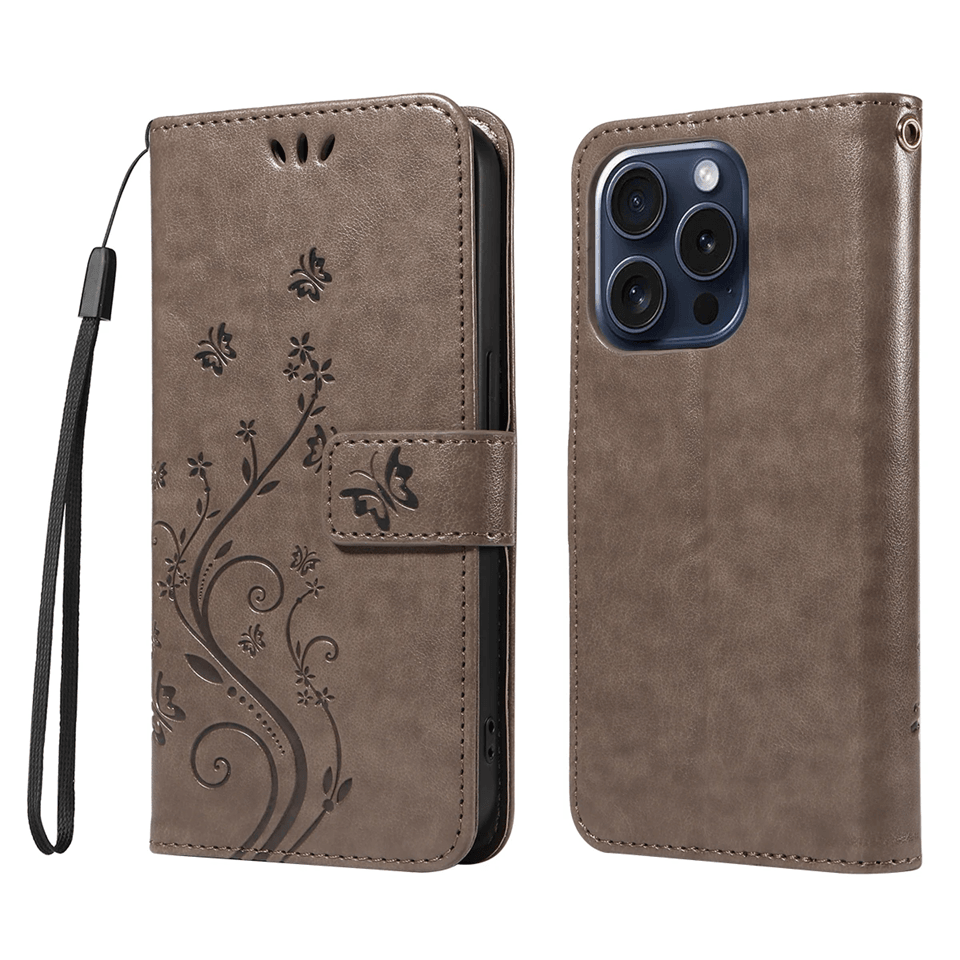 PU Leather Wallet Phone Case With Lanyard For Samsung Galaxy Flip Cover Card Holder galaxy A22 5g gray