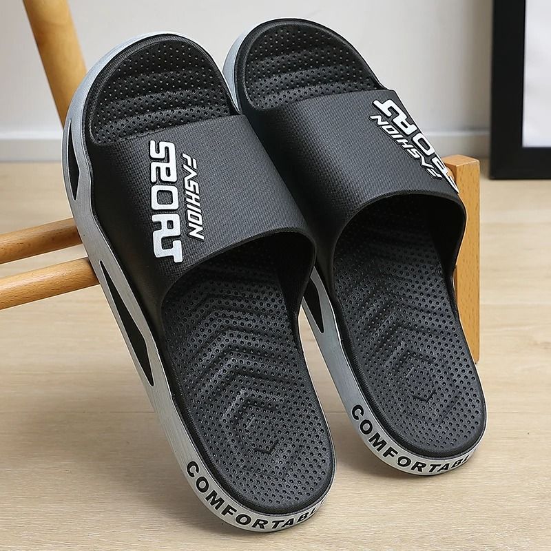 Mens Summer Sport Comfort Slides Thick Sole Breathable Slippers green 48 49