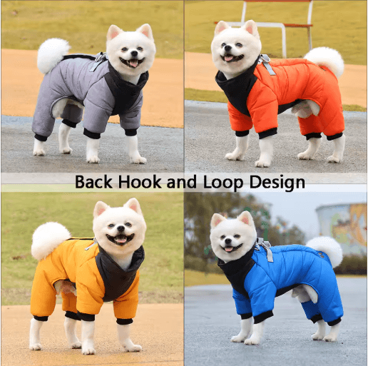 Winter Warm Waterproof Dog Jacket Thickened Coat For Small & Medium Dogs gray s
