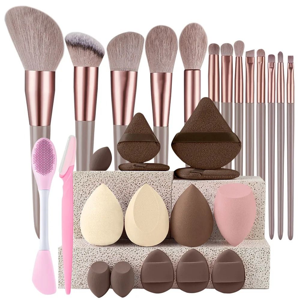 Professional Makeup Brush Set For Women 13pcs Brown