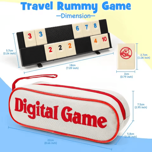 Rummy Cube Game Set With 4 Racks 106 Tile Classic Family Board Game With Portable Travel Case Rummy Cube Game Set With 4 Racks 106 Tile Classic Family Board Game With Portable Travel Case