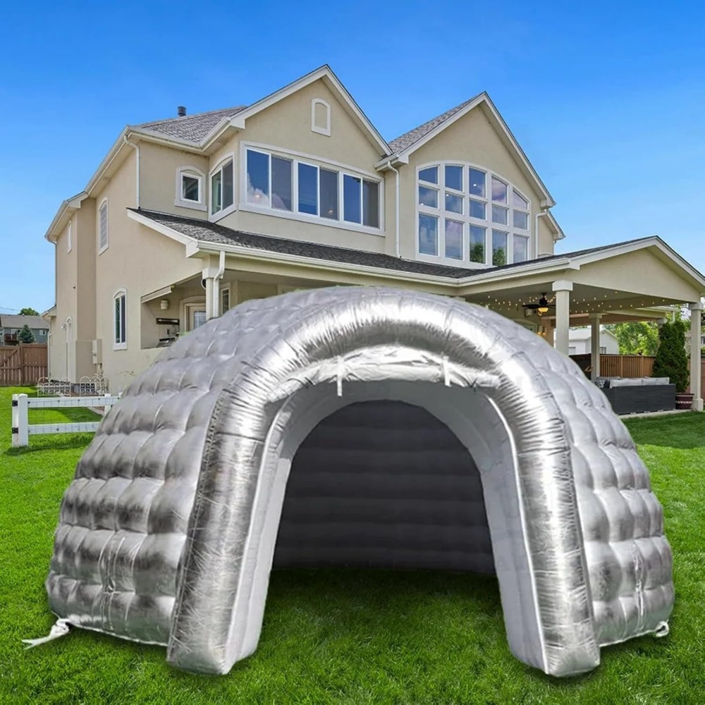 Portable Inflatable Igloo Dome Tent With Built In RGB Light, Black Dome House For Outdoor Club Party Wedding pink With Lights 6m20ftdia