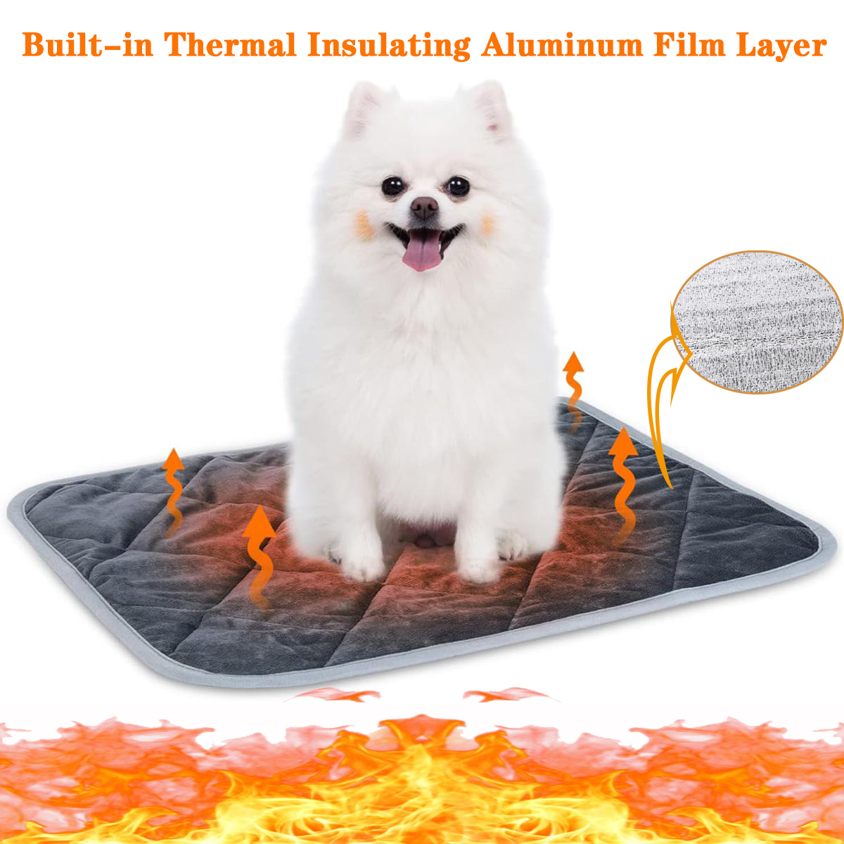 Self Heating Pet Pad, Extra Warm Thermal Dog Crate Pad Washable, Anti Slip Kennel Mat, Pet Supplies For Dogs And Cats m
