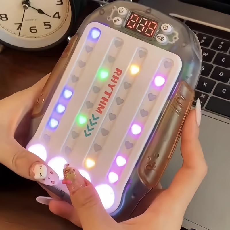 Quick Push Game Eye Sensory Console, Multiplayer Versus Board Game, Dance Master Handheld Game Pad, Hand Training Toy blue