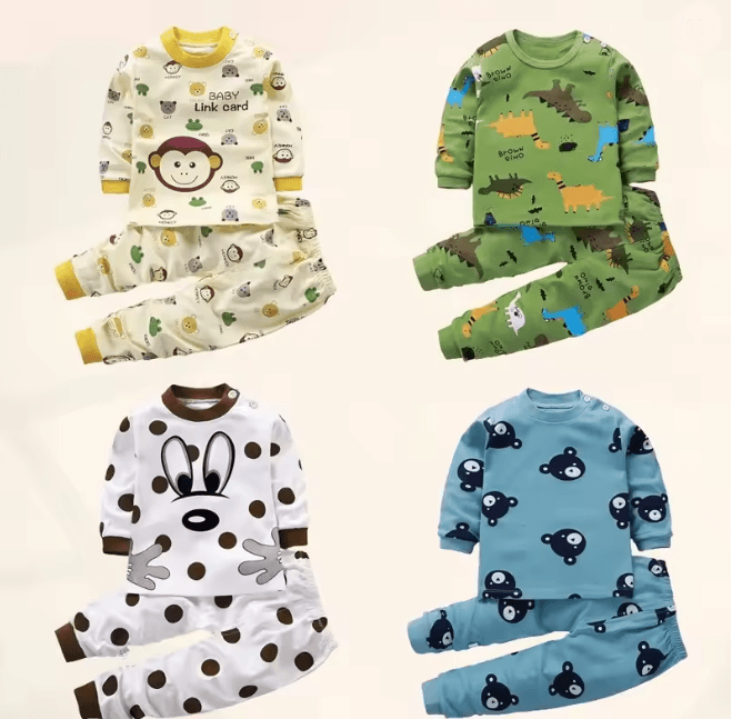 Kids Cotton Sleepwear Set Warm Autumn Winter Pajamas For Boys And Girls 7 3t