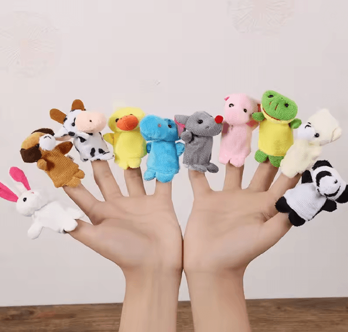 StorySoft Cartoon Finger Puppet Set Plush Hand Dolls For Kids a