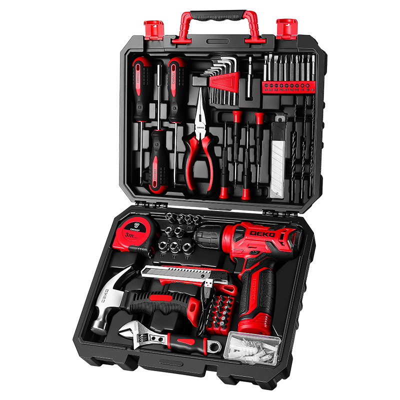 Hand Tool Kits For Women, Tool Set With Red Cordless Drill For Home Use Hand Tool Kits For Women, Tool Set With Red Cordless Drill For Home Use